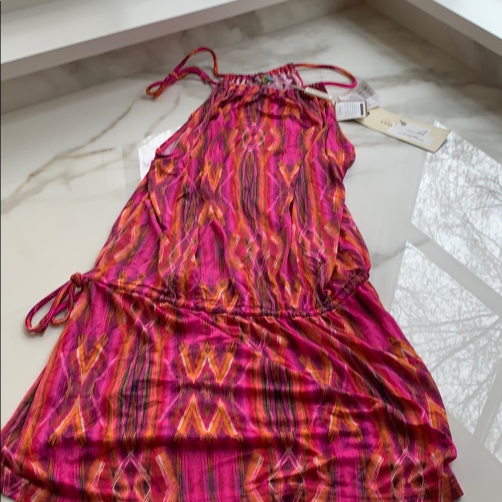 Brand new pink/orange flirty coverup size small